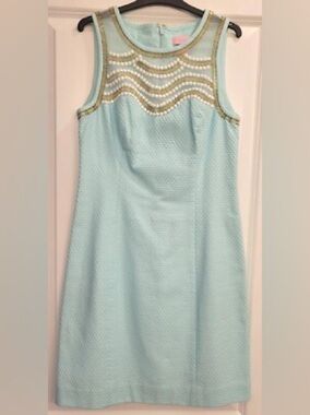 Lilly Pulitzer Light Aqua Mini A-Line Dress